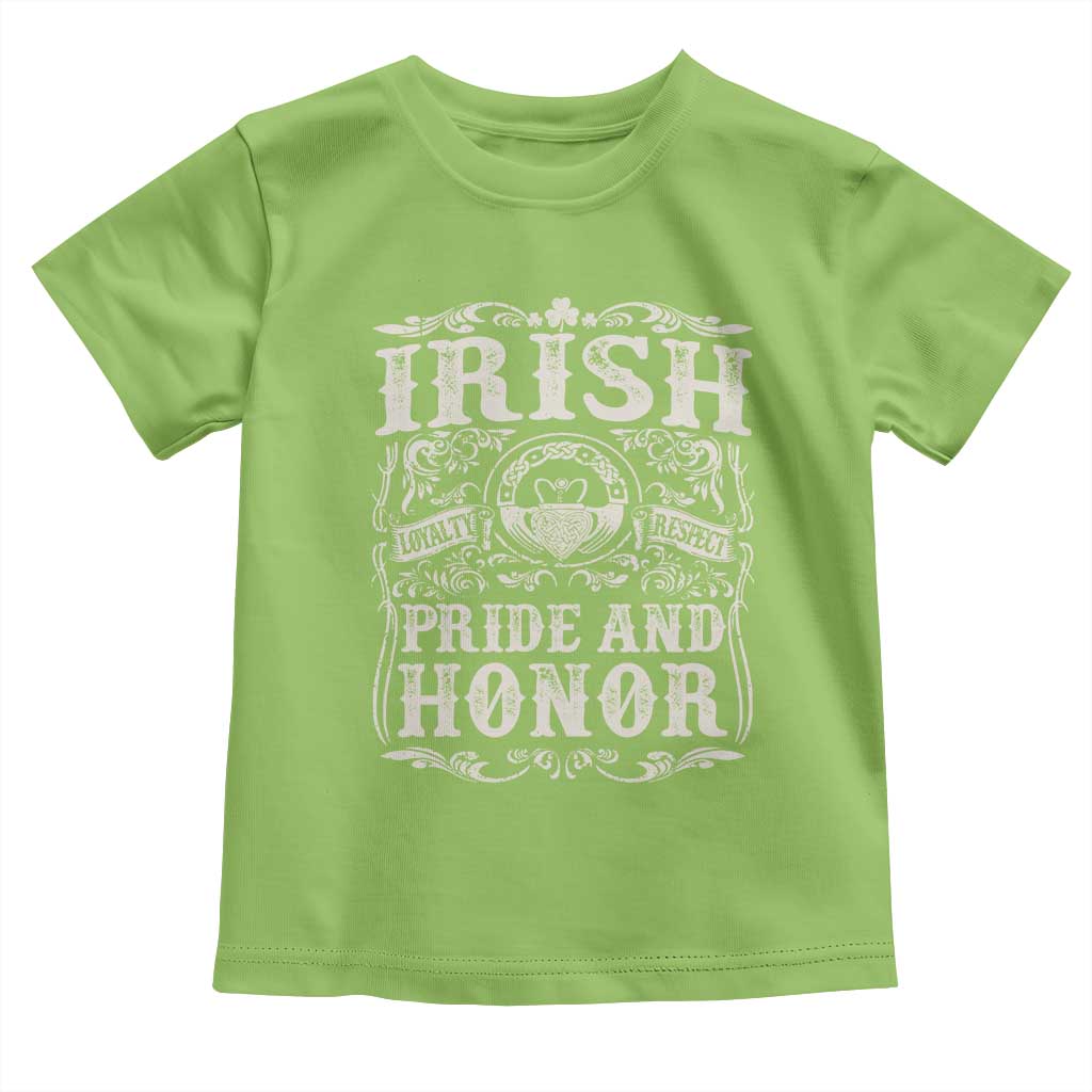 Irish Pride And Honor Toddler T Shirt Vintage Claddagh Ring Celtic Knot