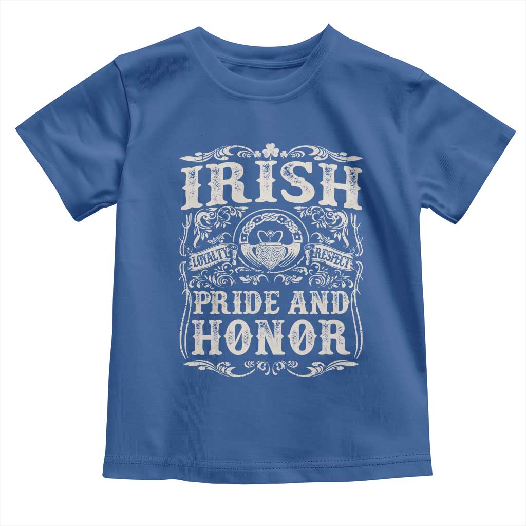 Irish Pride And Honor Toddler T Shirt Vintage Claddagh Ring Celtic Knot