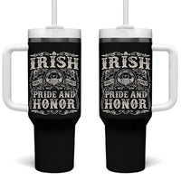 Irish Pride And Honor Tumbler With Handle Vintage Claddagh Ring Celtic Knot