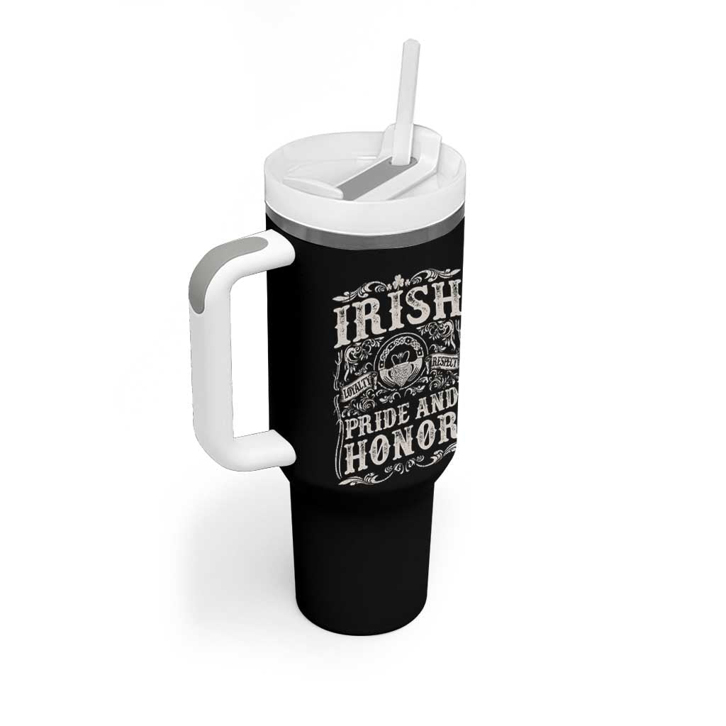 Irish Pride And Honor Tumbler With Handle Vintage Claddagh Ring Celtic Knot