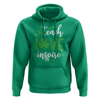 St Patrick's Day Teach Love Inspire Hoodie Teacher Shamrock
