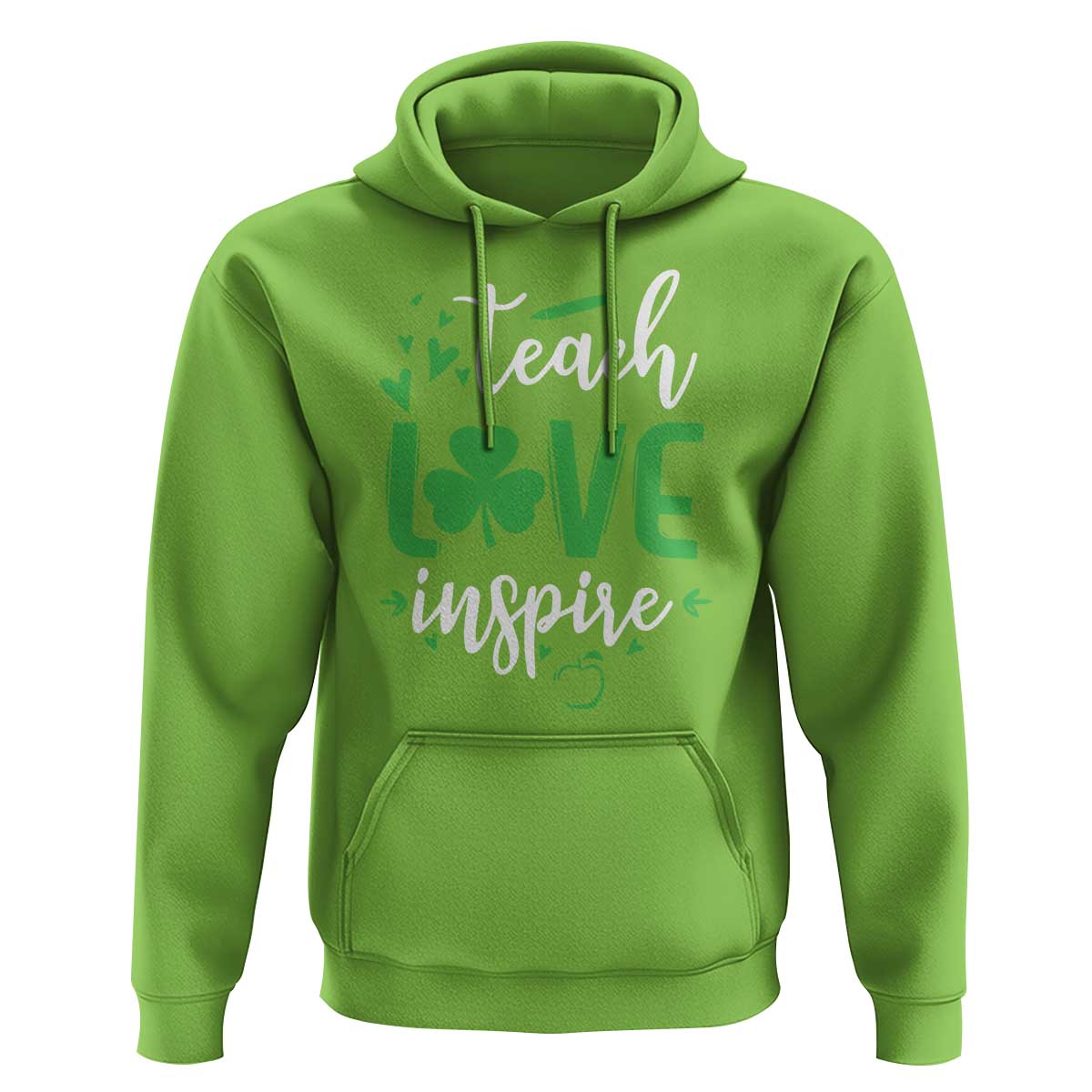 St Patrick's Day Teach Love Inspire Hoodie Teacher Shamrock