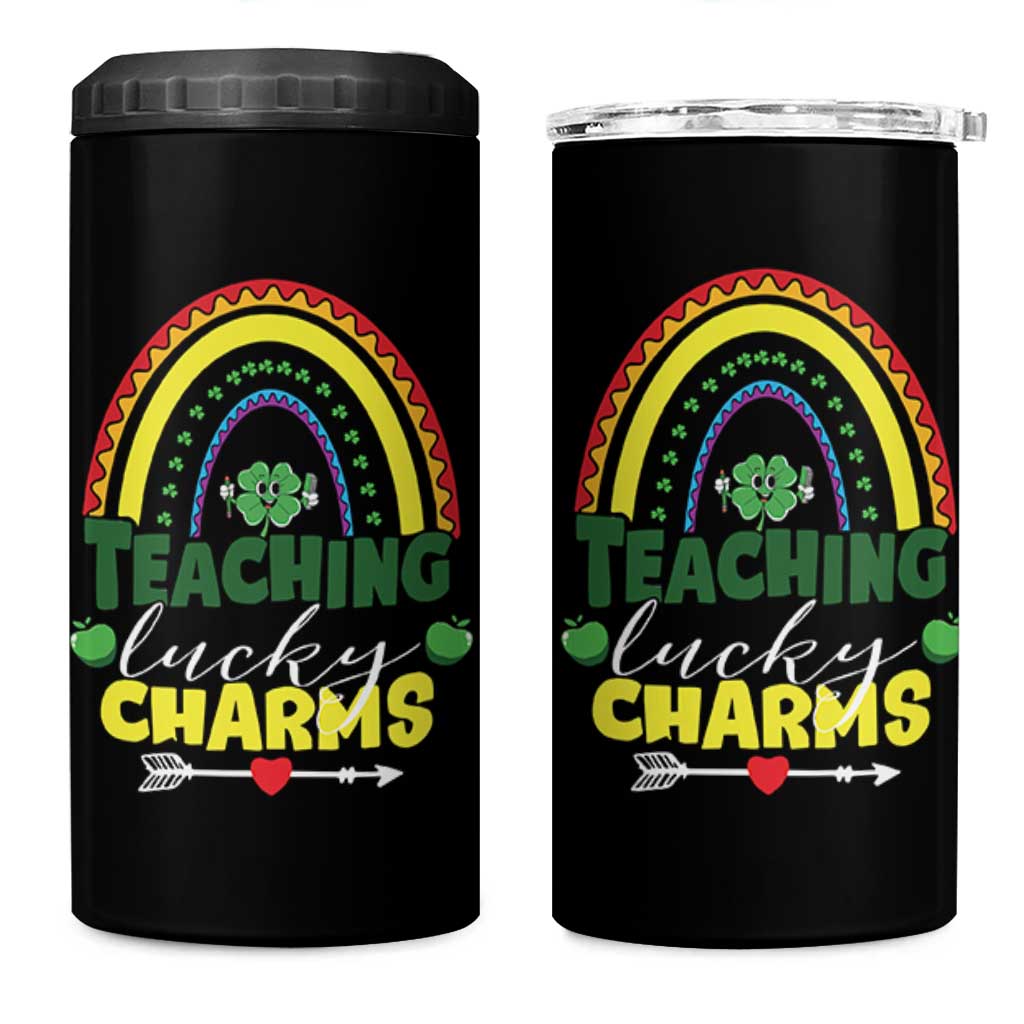 Funny St Patrick's Day Teacher 4 in 1 Can Cooler Tumbler Teaching Lucky Charms