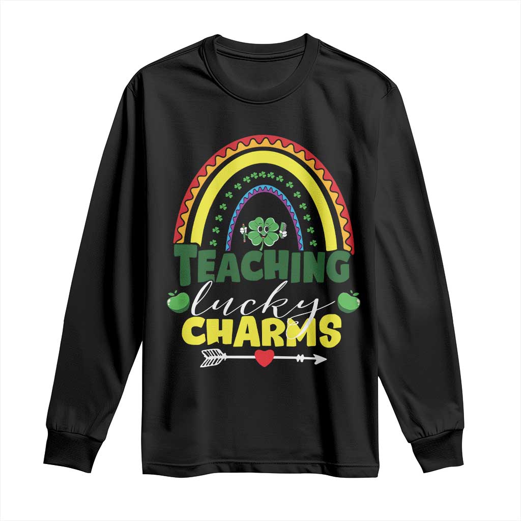 Funny St Patrick's Day Teacher Long Sleeve Shirt Teaching Lucky Charms