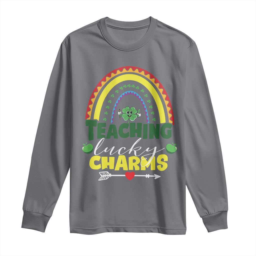 Funny St Patrick's Day Teacher Long Sleeve Shirt Teaching Lucky Charms