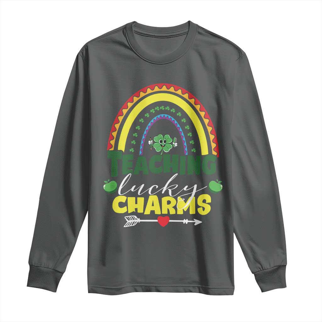 Funny St Patrick's Day Teacher Long Sleeve Shirt Teaching Lucky Charms