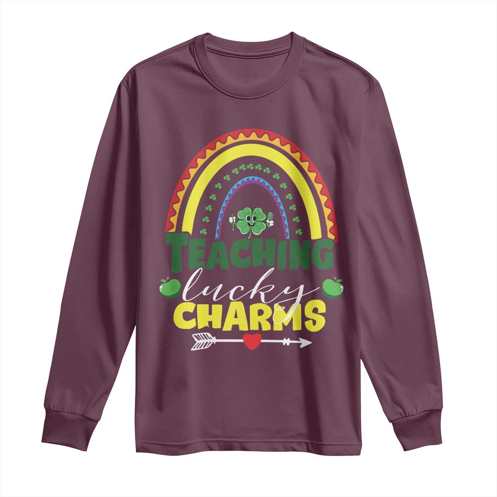 Funny St Patrick's Day Teacher Long Sleeve Shirt Teaching Lucky Charms