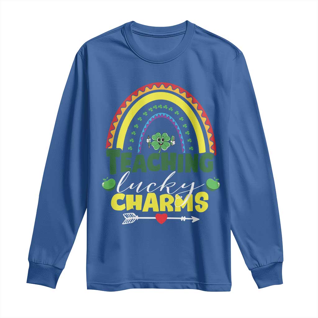 Funny St Patrick's Day Teacher Long Sleeve Shirt Teaching Lucky Charms