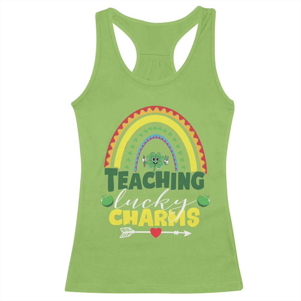 Funny St Patrick's Day Teacher Racerback Tank Top Teaching Lucky Charms
