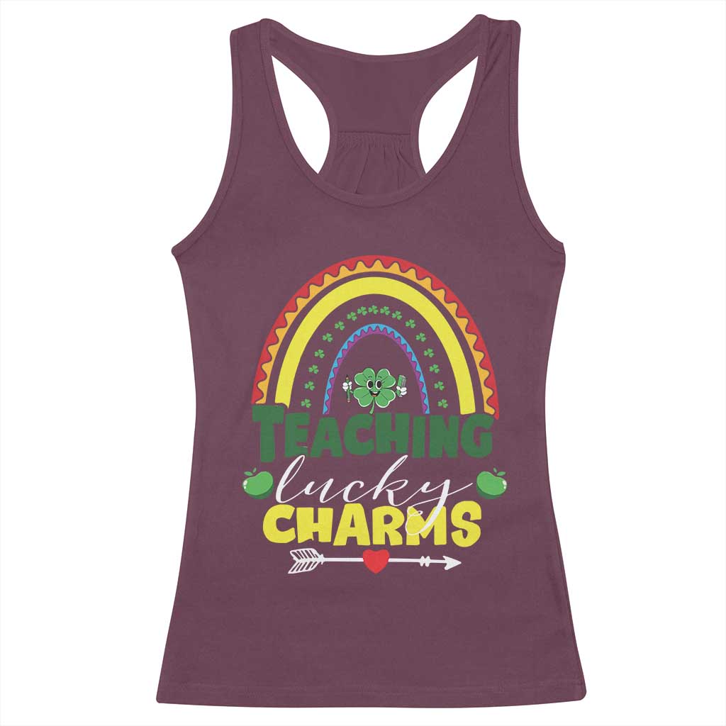 Funny St Patrick's Day Teacher Racerback Tank Top Teaching Lucky Charms