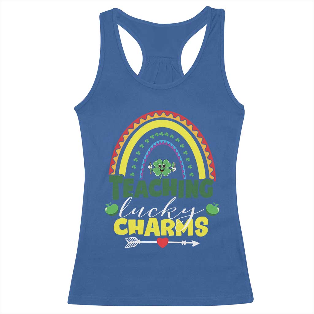 Funny St Patrick's Day Teacher Racerback Tank Top Teaching Lucky Charms