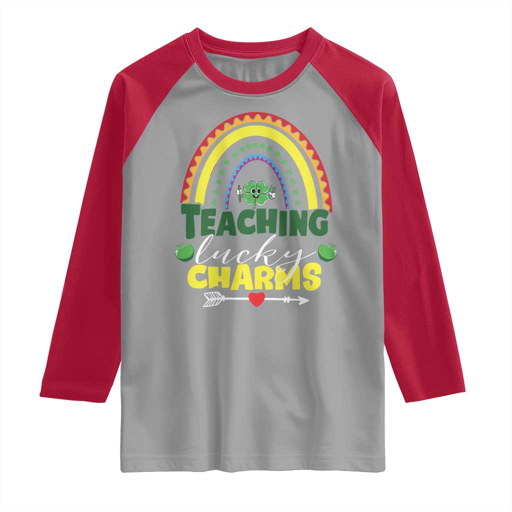Funny St Patrick's Day Teacher Raglan Shirt Teaching Lucky Charms