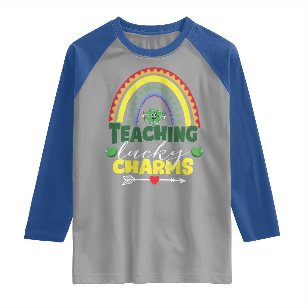 Funny St Patrick's Day Teacher Raglan Shirt Teaching Lucky Charms