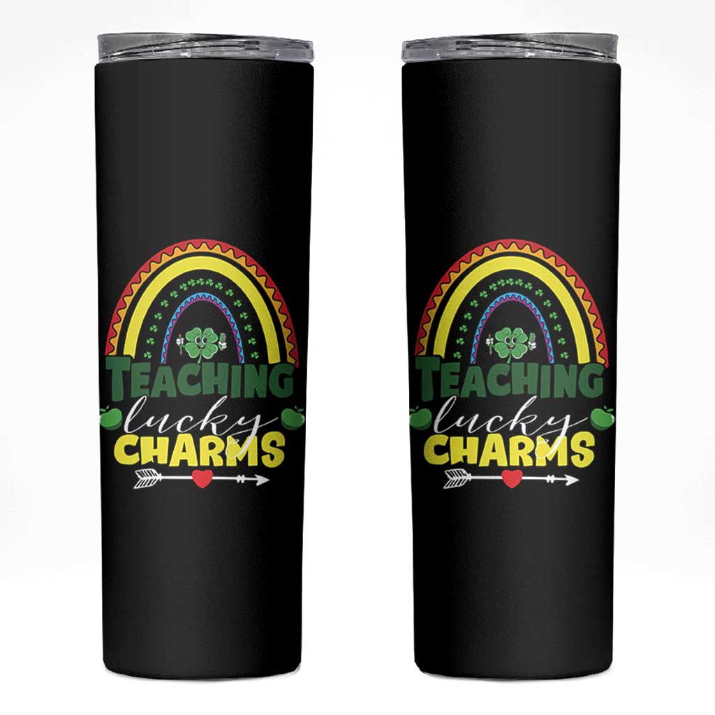 Funny St Patrick's Day Teacher Skinny Tumbler Teaching Lucky Charms