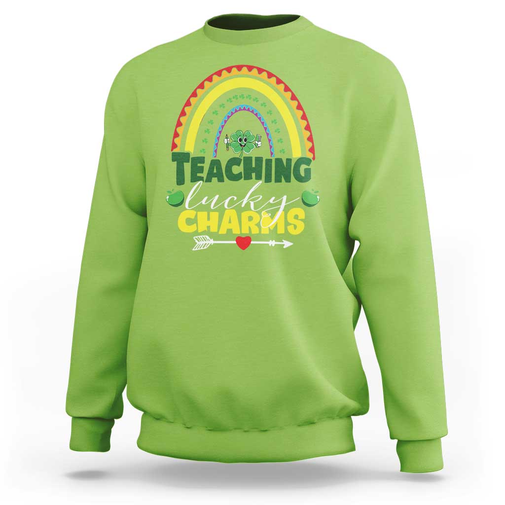 Funny St Patrick's Day Teacher Sweatshirt Teaching Lucky Charms