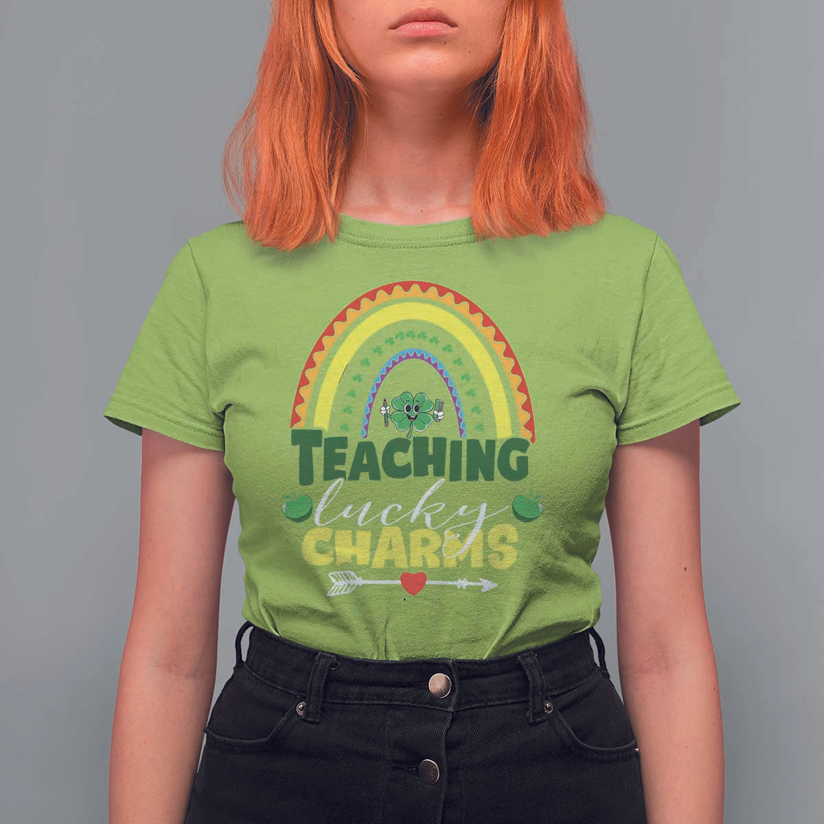 Funny St Patrick's Day Teacher T Shirt For Women Teaching Lucky Charms