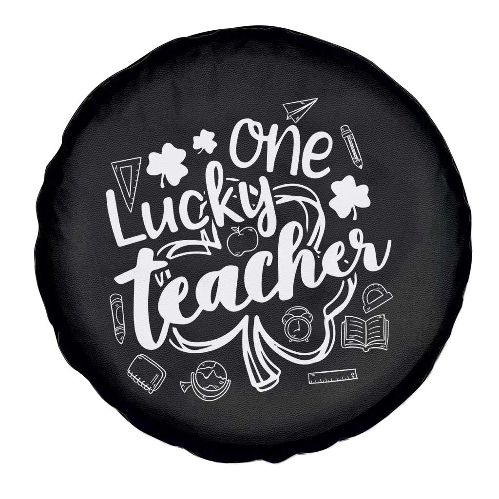 Funny St Patrick's Day Irish Teacher Spare Tire Cover One Lucky Teacher Shamrock