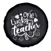 Funny St Patrick's Day Irish Teacher Spare Tire Cover One Lucky Teacher Shamrock