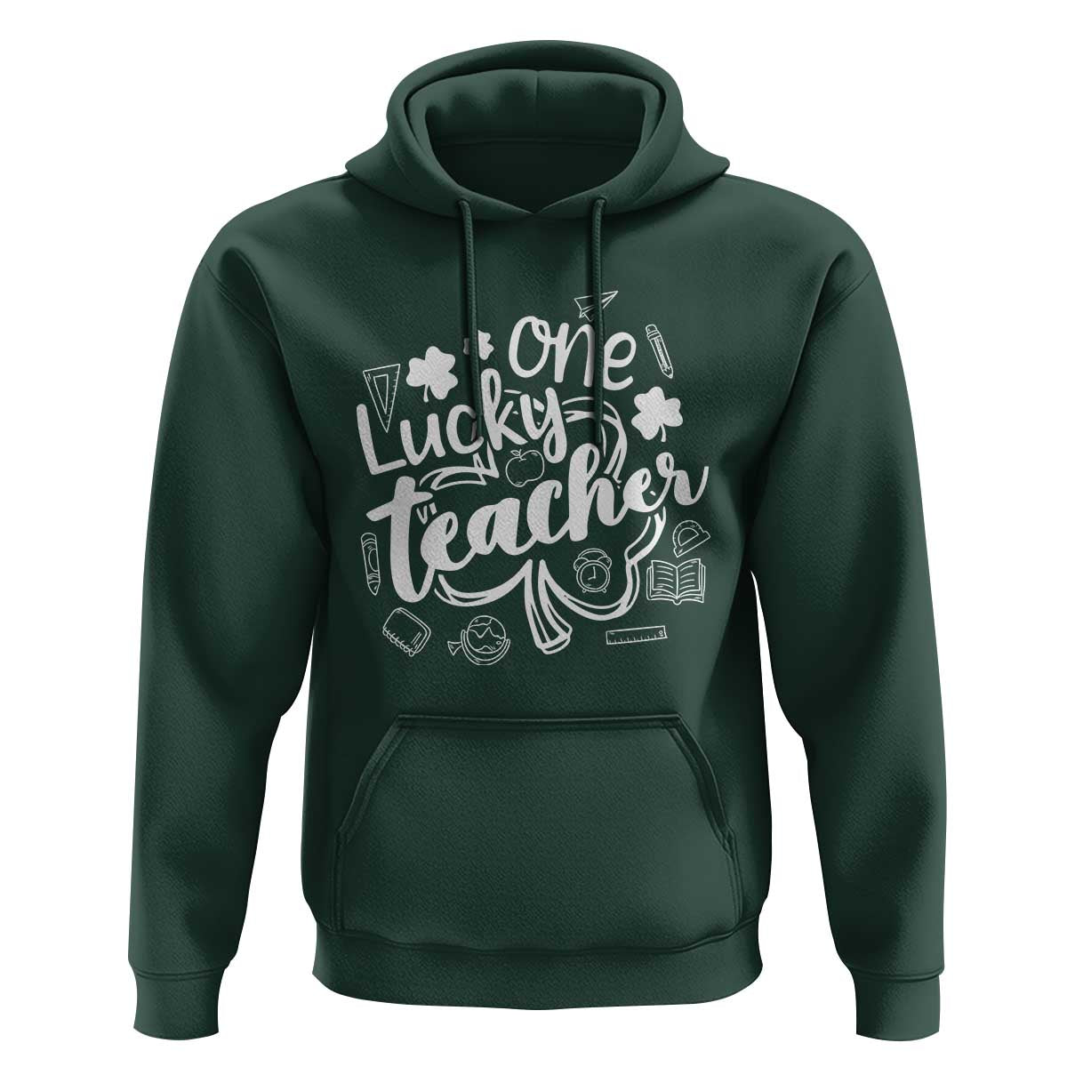 Funny St Patrick's Day Irish Teacher Hoodie One Lucky Teacher Shamrock