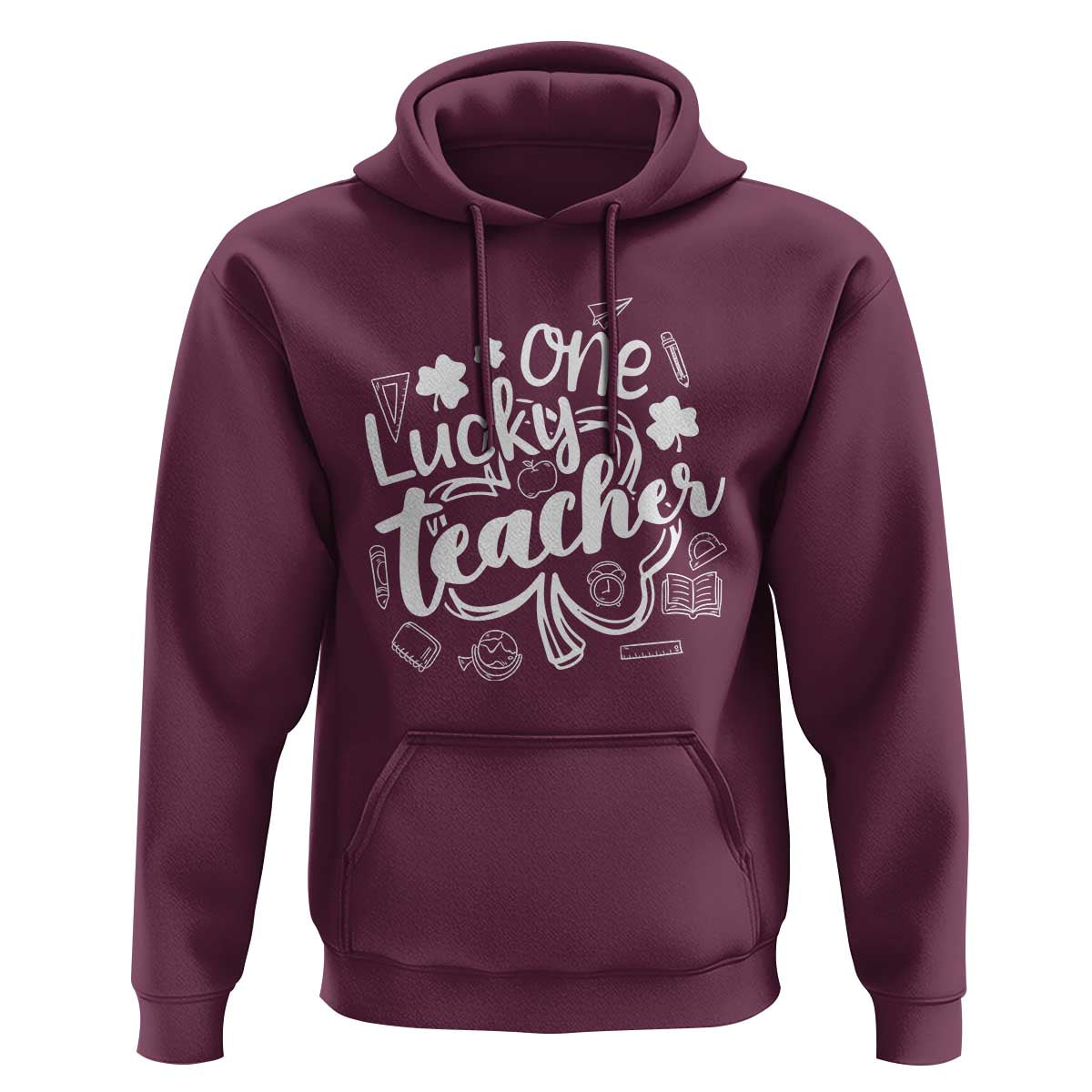 Funny St Patrick's Day Irish Teacher Hoodie One Lucky Teacher Shamrock