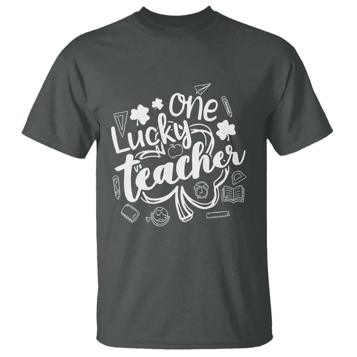 Funny St Patrick's Day Irish Teacher T Shirt One Lucky Teacher Shamrock