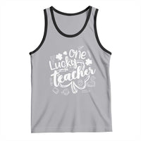 Funny St Patrick's Day Irish Teacher Tank Top One Lucky Teacher Shamrock