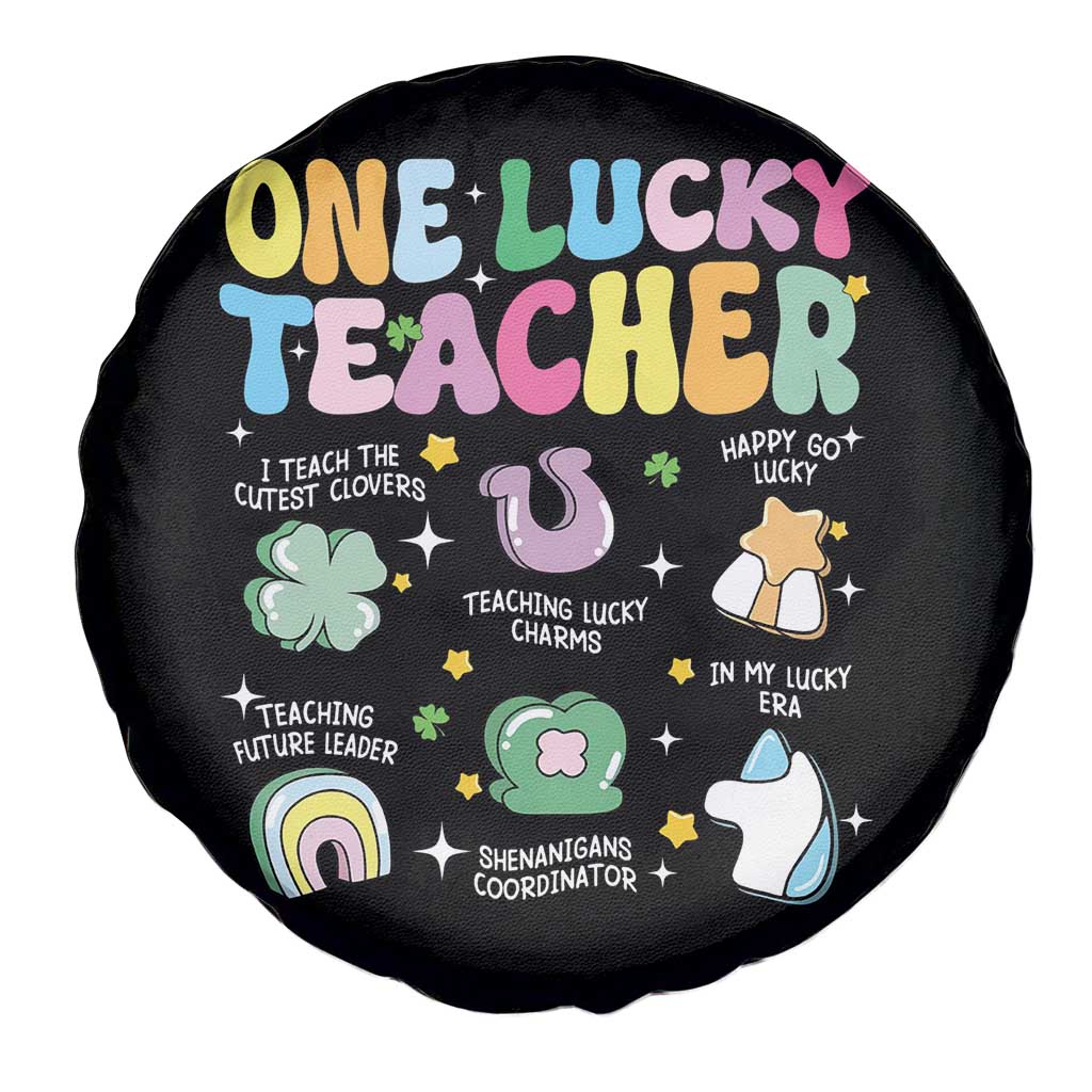 Funny St Patrick's Day Irish Teacher Spare Tire Cover One Lucky Teacher Lucky Era Shamrock