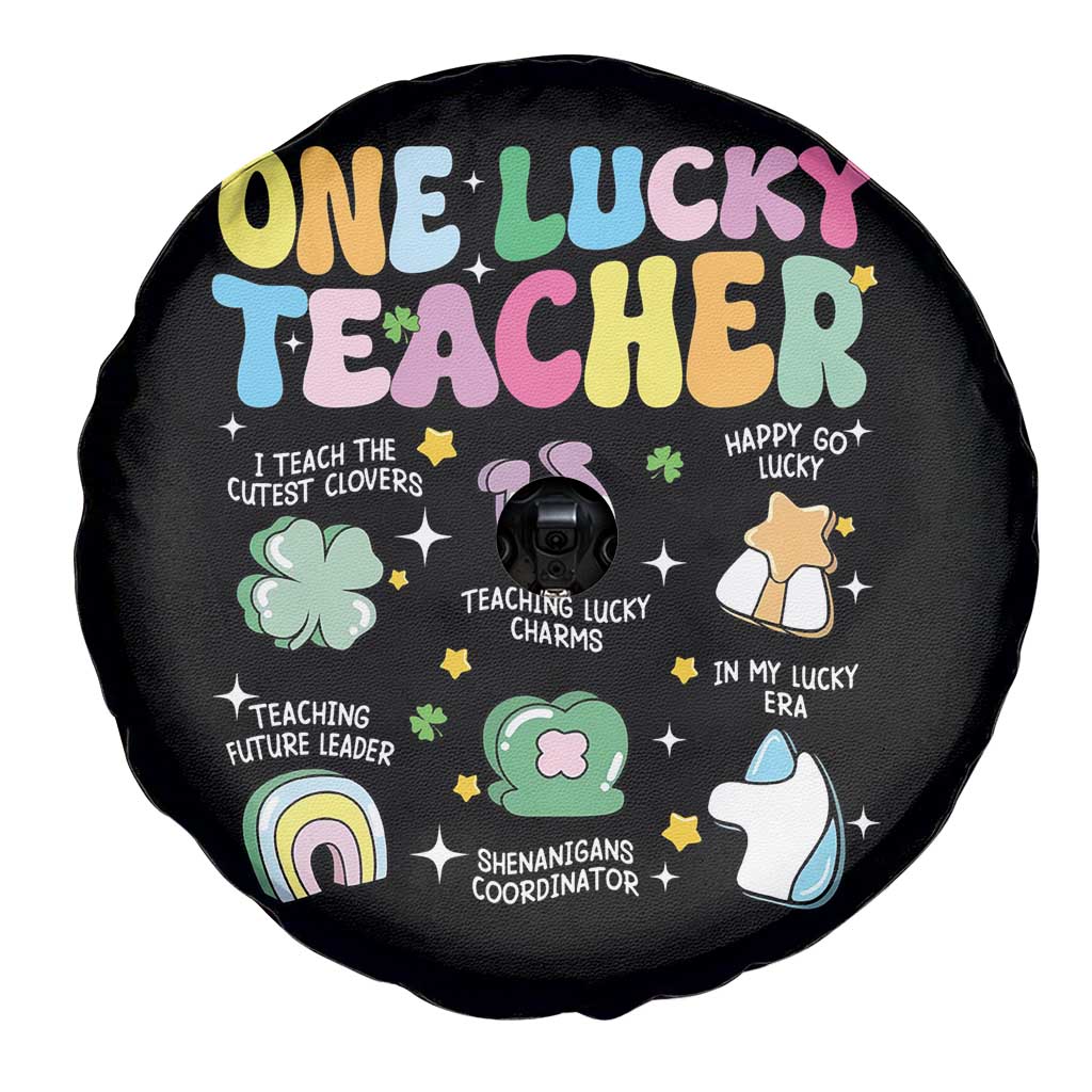 Funny St Patrick's Day Irish Teacher Spare Tire Cover One Lucky Teacher Lucky Era Shamrock