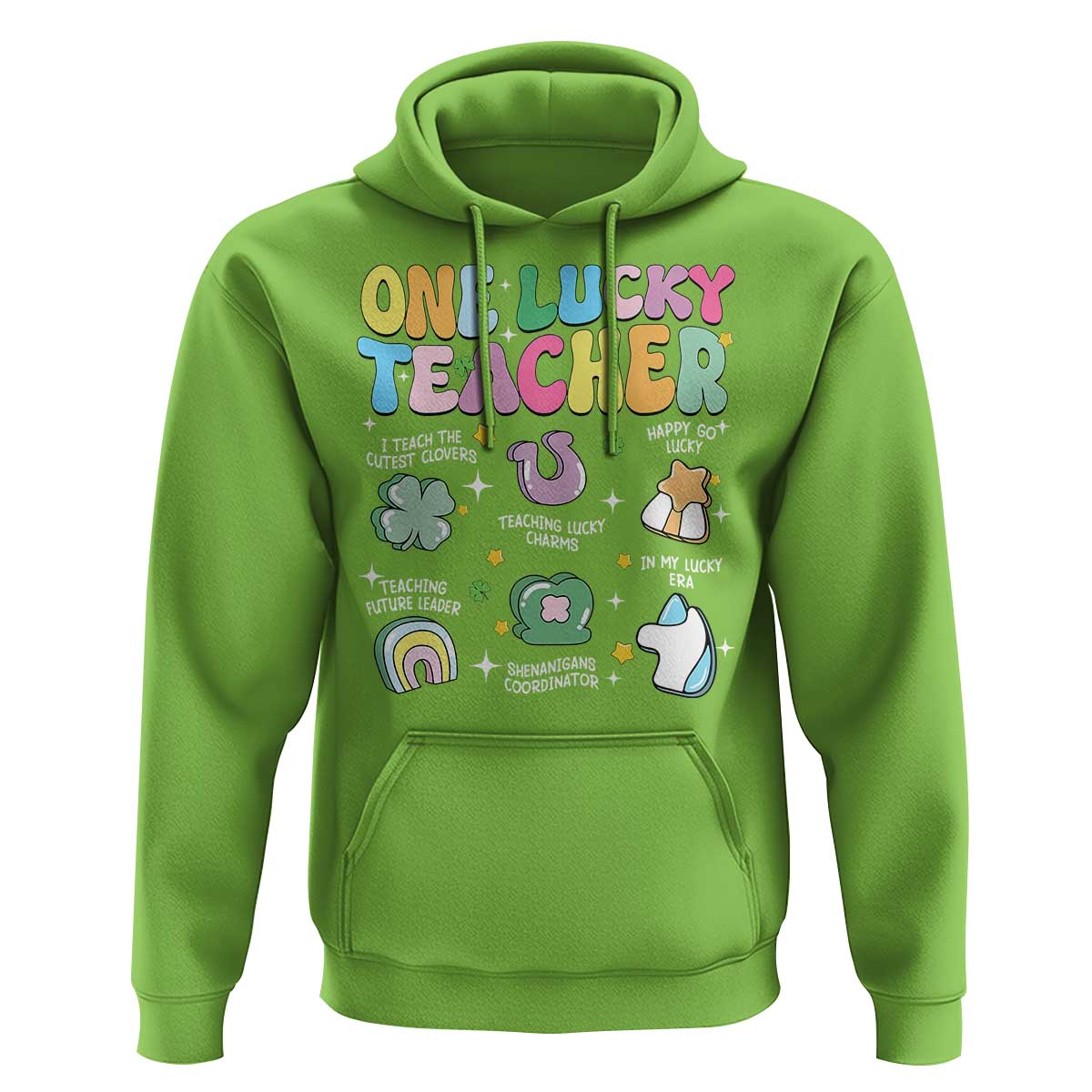 Funny St Patrick's Day Irish Teacher Hoodie One Lucky Teacher Lucky Era Shamrock