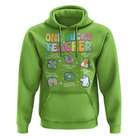 Funny St Patrick's Day Irish Teacher Hoodie One Lucky Teacher Lucky Era Shamrock
