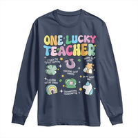 Funny St Patrick's Day Irish Teacher Long Sleeve Shirt One Lucky Teacher Lucky Era Shamrock