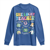 Funny St Patrick's Day Irish Teacher Long Sleeve Shirt One Lucky Teacher Lucky Era Shamrock