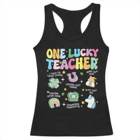 Funny St Patrick's Day Irish Teacher Racerback Tank Top One Lucky Teacher Lucky Era Shamrock