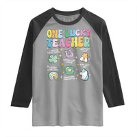 Funny St Patrick's Day Irish Teacher Raglan Shirt One Lucky Teacher Lucky Era Shamrock