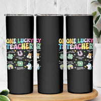 Funny St Patrick's Day Irish Teacher Skinny Tumbler One Lucky Teacher Lucky Era Shamrock