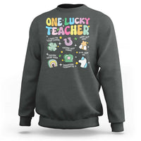 Funny St Patrick's Day Irish Teacher Sweatshirt One Lucky Teacher Lucky Era Shamrock