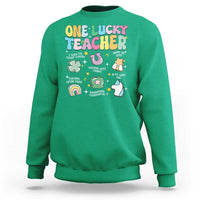 Funny St Patrick's Day Irish Teacher Sweatshirt One Lucky Teacher Lucky Era Shamrock