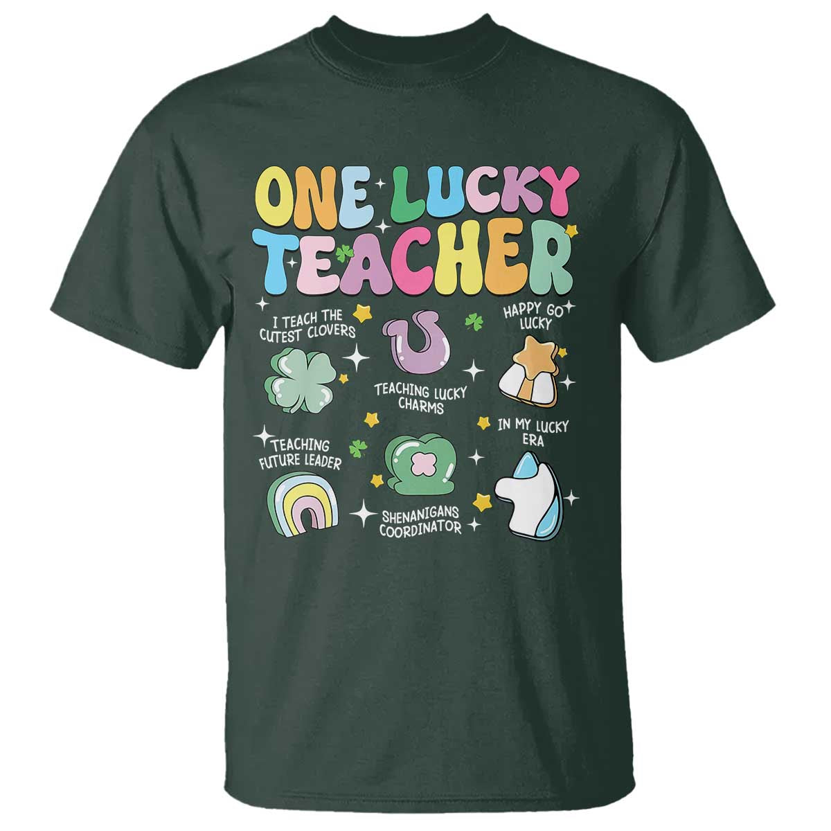 Funny St Patrick's Day Irish Teacher T Shirt One Lucky Teacher Lucky Era Shamrock