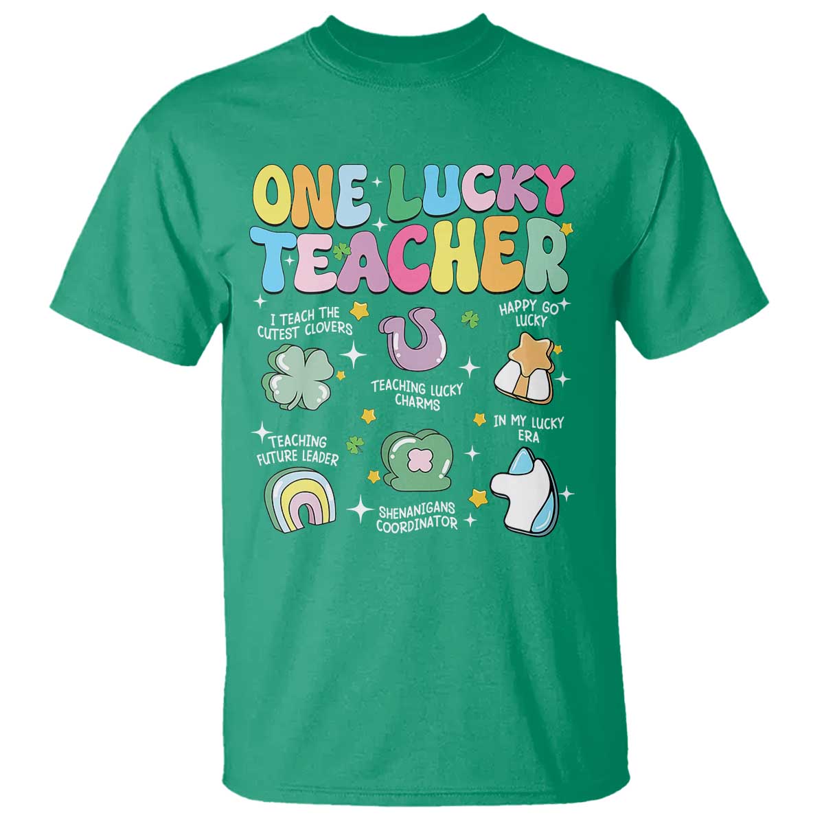Funny St Patrick's Day Irish Teacher T Shirt One Lucky Teacher Lucky Era Shamrock