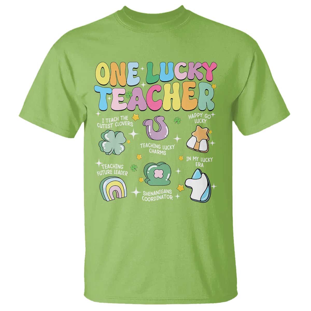 Funny St Patrick's Day Irish Teacher T Shirt One Lucky Teacher Lucky Era Shamrock
