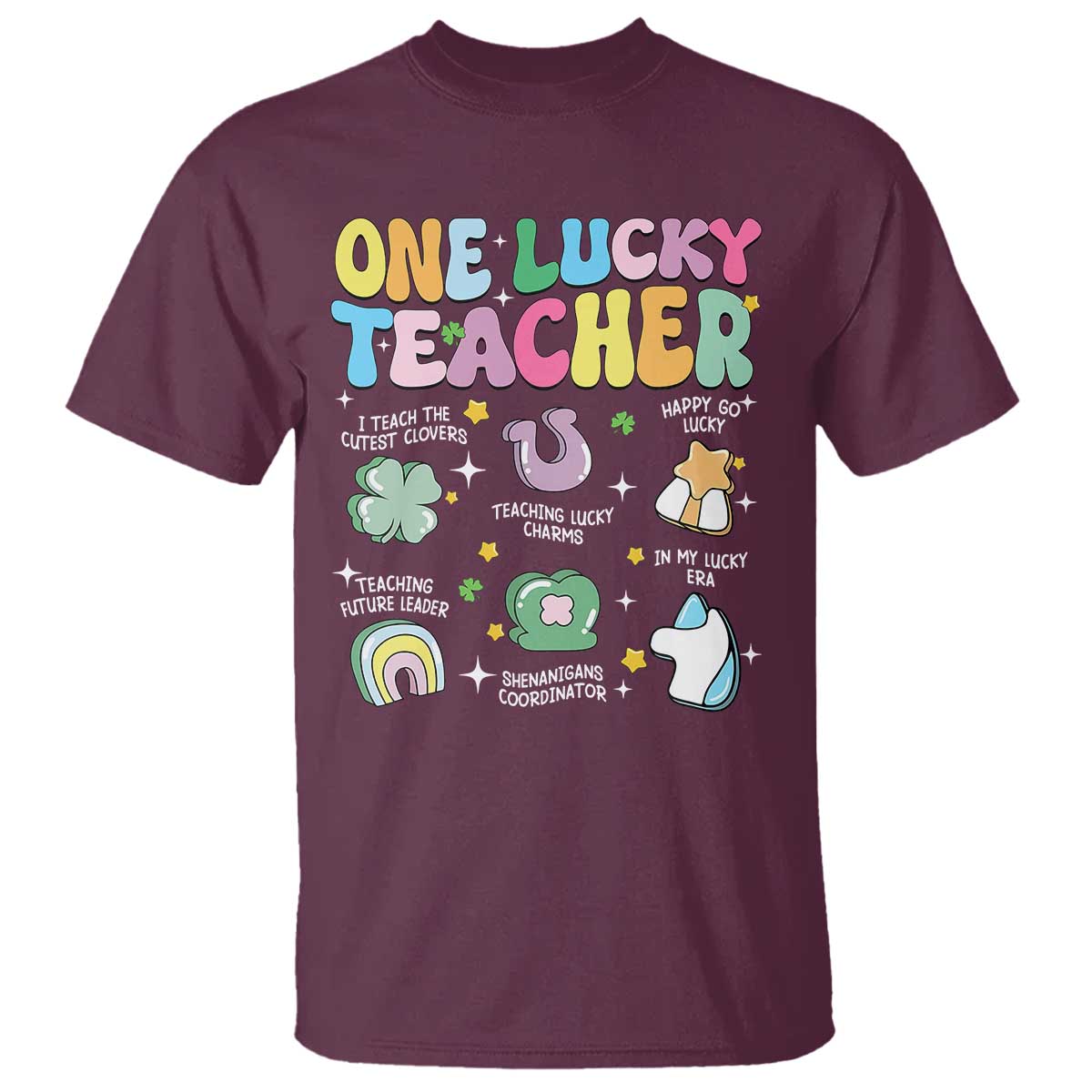 Funny St Patrick's Day Irish Teacher T Shirt One Lucky Teacher Lucky Era Shamrock