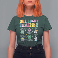 Funny St Patrick's Day Irish Teacher T Shirt For Women One Lucky Teacher Lucky Era Shamrock