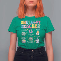 Funny St Patrick's Day Irish Teacher T Shirt For Women One Lucky Teacher Lucky Era Shamrock
