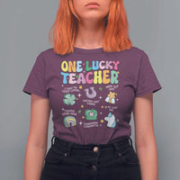Funny St Patrick's Day Irish Teacher T Shirt For Women One Lucky Teacher Lucky Era Shamrock