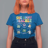 Funny St Patrick's Day Irish Teacher T Shirt For Women One Lucky Teacher Lucky Era Shamrock