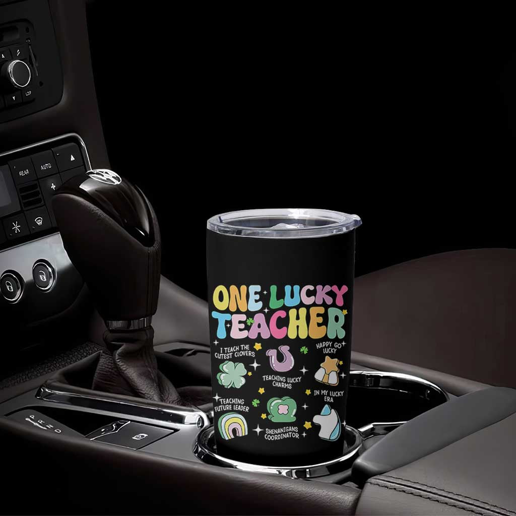 Funny St Patrick's Day Irish Teacher Tumbler Cup One Lucky Teacher Lucky Era Shamrock