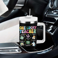 Funny St Patrick's Day Irish Teacher Tumbler With Handle One Lucky Teacher Lucky Era Shamrock