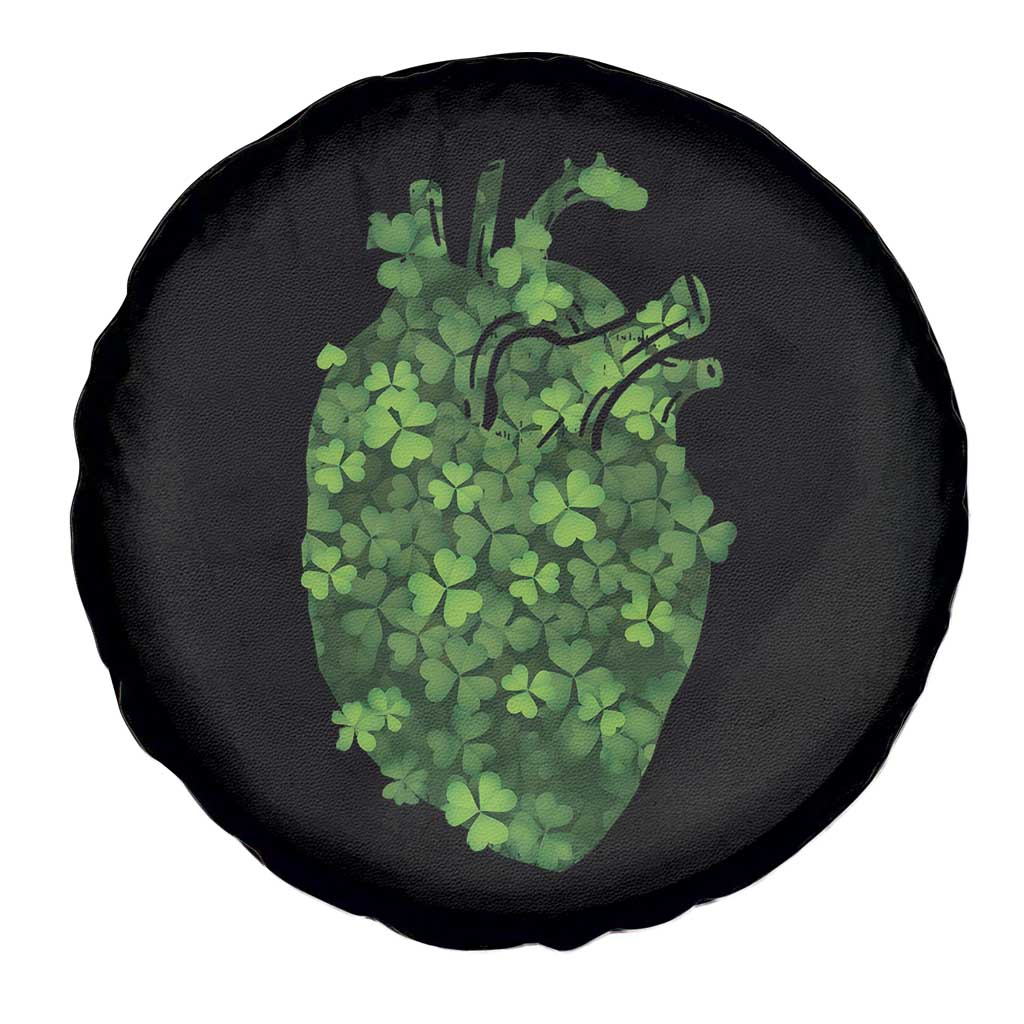 Funny St Patrick's Day Shamrock Heart Cardiac Nurse Anatomy Spare Tire Cover