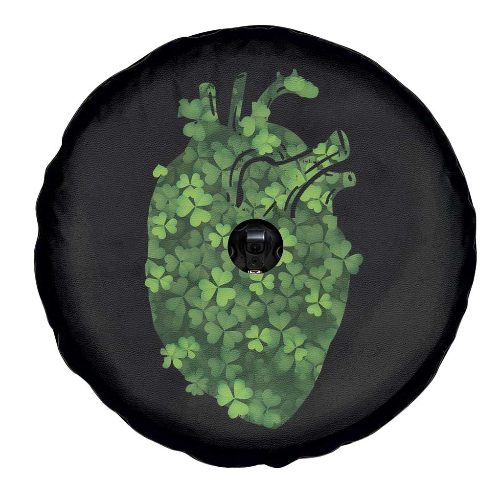 Funny St Patrick's Day Shamrock Heart Cardiac Nurse Anatomy Spare Tire Cover
