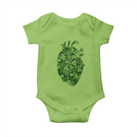 Funny St Patrick's Day Shamrock Heart Cardiac Nurse Anatomy Baby Onesie